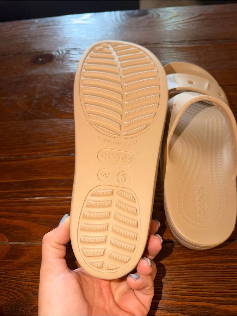 CROCS Women's Slide Sandals in Pale Pink